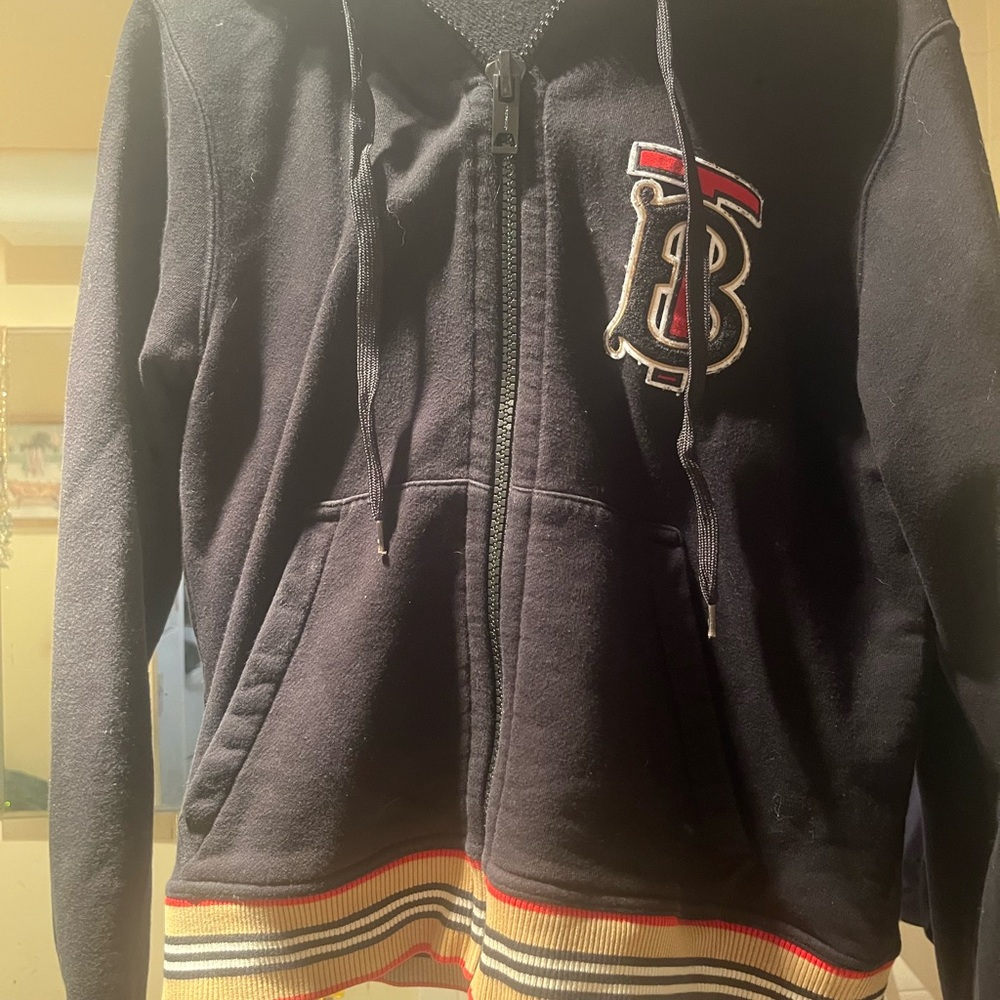 Burberry Black Hoodie with Embroidered Logo